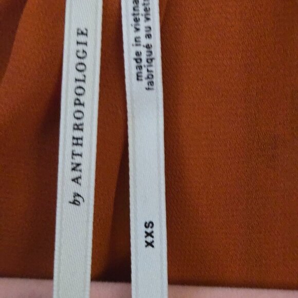 Anthropologie Floral Chiffon Blouse Ruffled Neckline Metal Buttons Size XXS - Picture 12 of 13